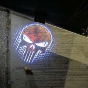 2 WIRELESS UNIVERSAL Punisher Skull Car Door Courtesy Projector Lights